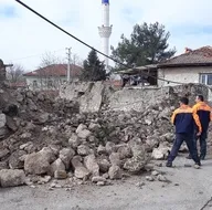 5,5 büyüklüğünde depremin olduğu Denizliden ilk fotoğraflar...