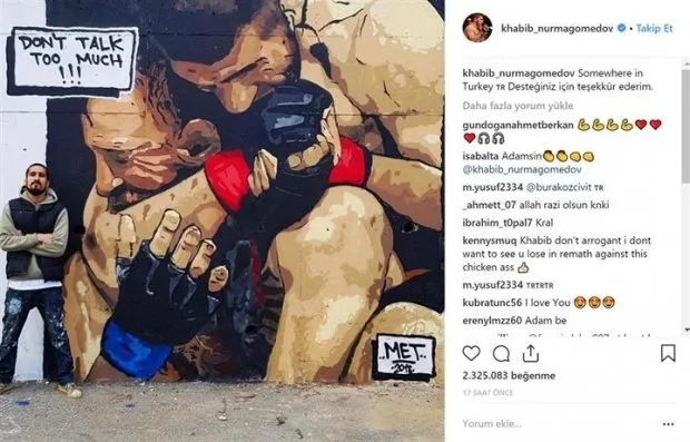 Khabib’in grafitisi Ömer Halisdemir’in yanında!