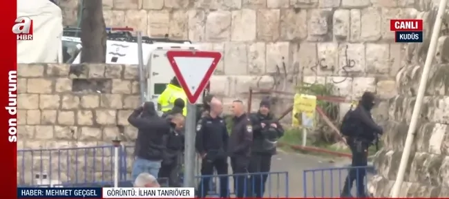 İsrail polisi A Haber kameramanına vurdu! Namaz kılan engelliye gözaltı