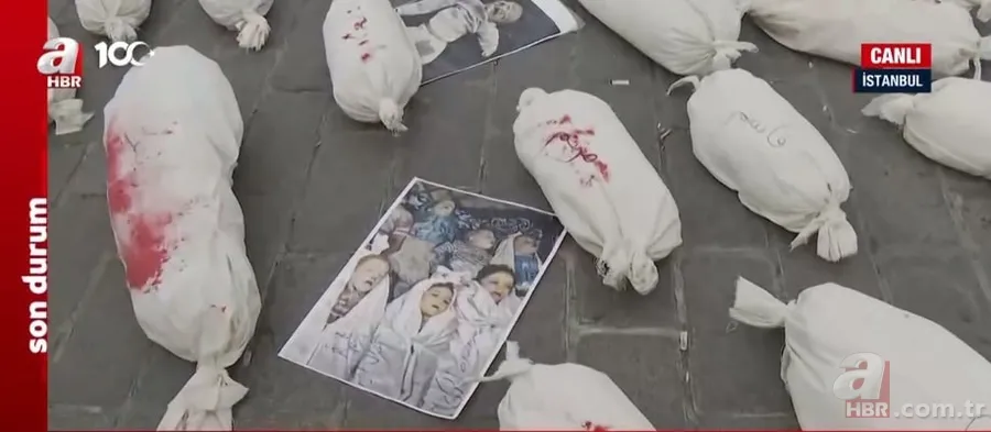 "Şehitlerimize rahmet! Filistin'e destek" mitinginde on binlerce kişi Galata Köprüsü'ne yürüdü 13