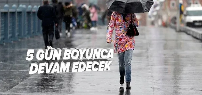 İstanbul ve Ankara için yağmur alarmı! Türkiye’ye 5 günlük sağanak geliyor! Hangi illere yağmur yağacak?