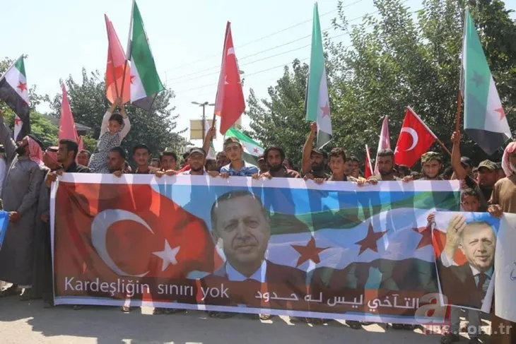 Afrin'de Türkiye ve Başkan Erdoğan'a teşekkür yürüyüşü