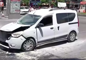Batman’da seyir halindeki araç önce kaza yaptı ardından alev aldı