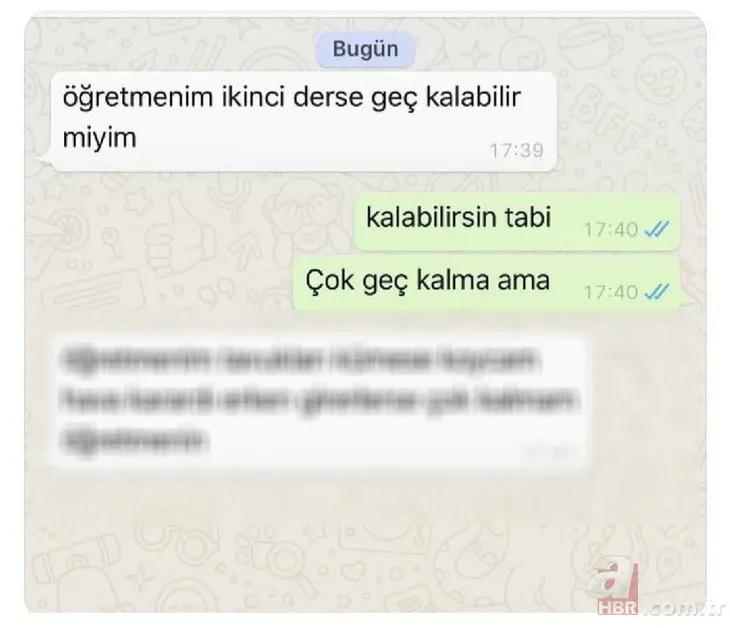 Öğretmenine WhatsApp’tan mesaj attı! Öğrencinin sözleri sosyal medyayı salladı!