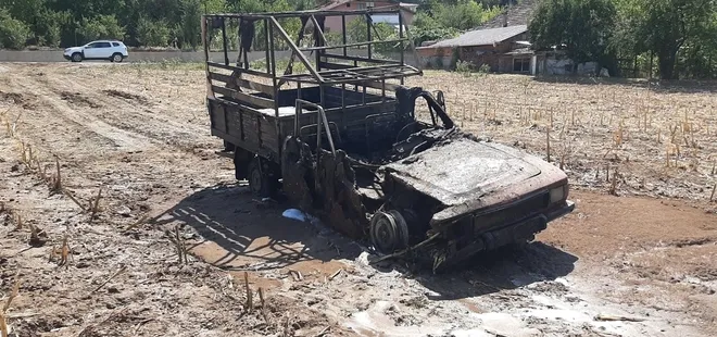 Karabük'te bir kamyon alev alev yandı!