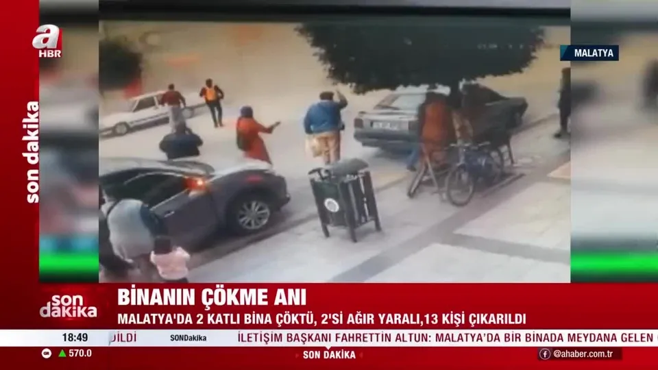 Malatya’daki binanın çökme anı kamerada
