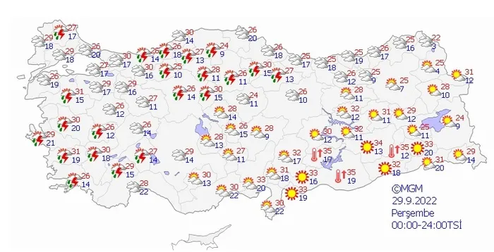 Meteoroloji o illeri uyardı: Kuvvetli sağanak etkili olacak! İstanbul için tarih verildi... (28-29 Eylül 2022 hava durumu) - 1