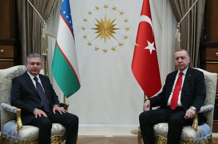 Özbekistan Cumhurbaşkanı Mirziyoyev Ankara’da! Başkan Erdoğan resmi törenle karşıladı
