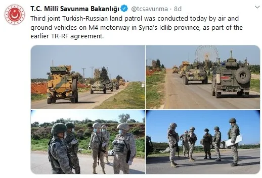 Son dakika: MSB duyurdu: İdlib'de üçüncü Türk-Rus devriyesi yapıldı - 1