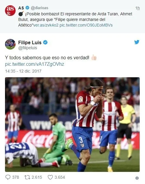 Filipe Luis’ten Galatasaray açıklaması