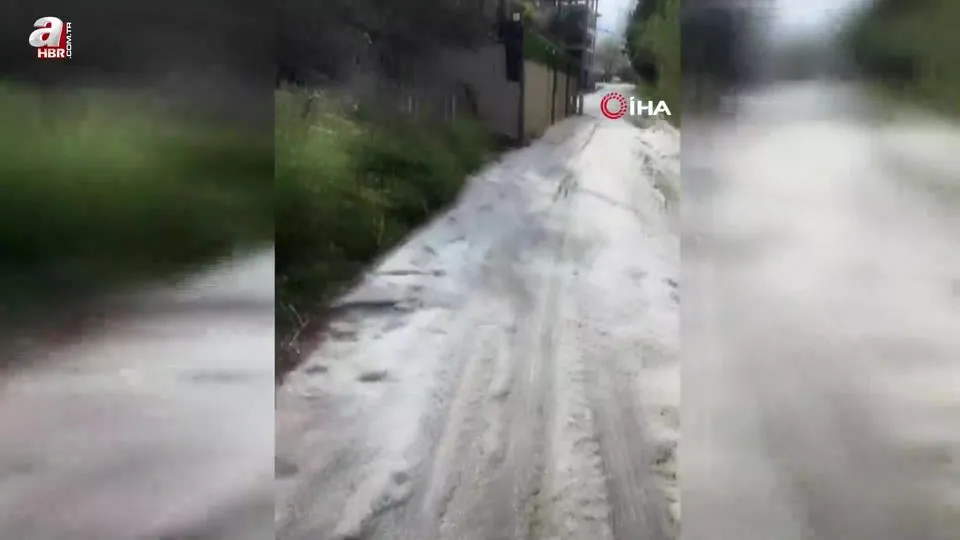 Bayram sabahı Antalya’ya dolu sürprizi