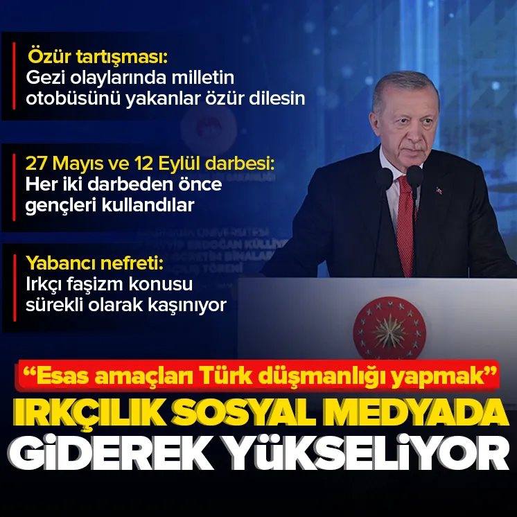 Erdoğan: Irkçılık sosyal medyada yükseliyor