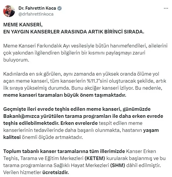 bakan-fahrettin-kocadan-meme-kanseri-aciklamasi-1697009681799.jpg Bakan Fahrettin Koca’dan “meme kanseri” açıklaması | Meme kanserinin belirtileri nelerdir? Teşhisi nasıl konur? - 2