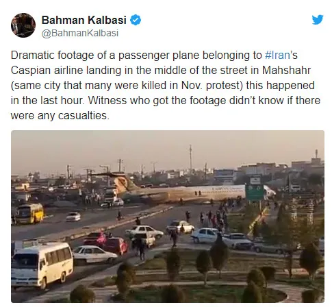 İran’da yolcu uçağı acil iniş yaptı