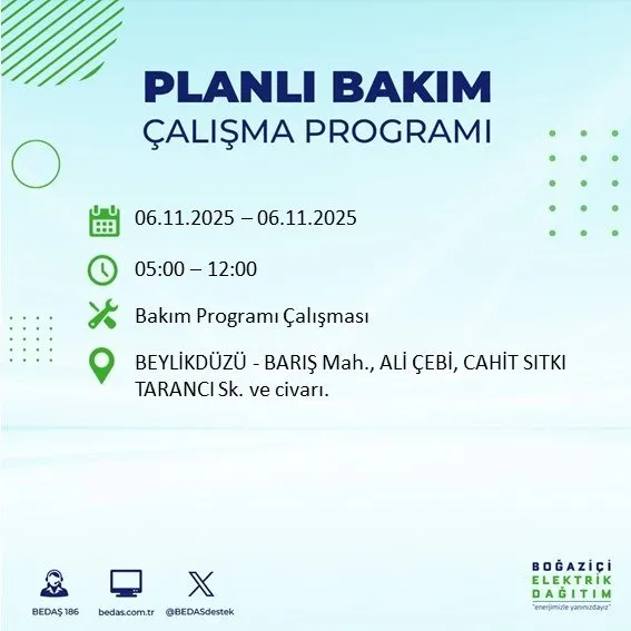 6 Kasım İstanbul’da 9 saatlik kesinti: İstanbul'da hangi ilçelerde elektrik kesilecek? Mahalleniz listede mi? İstanbul’da 9 saatlik kesinti: Hangi ilçelerde elektrikler kesilecek?