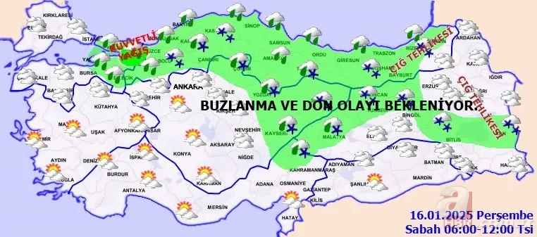İzlanda soğukları bu sefer o bölgeyi sardı! Meteoroloji'den 3 ile sarı kodlu uyarı: 16 Ocak Perşembe bugün kar yağacak mı? 5