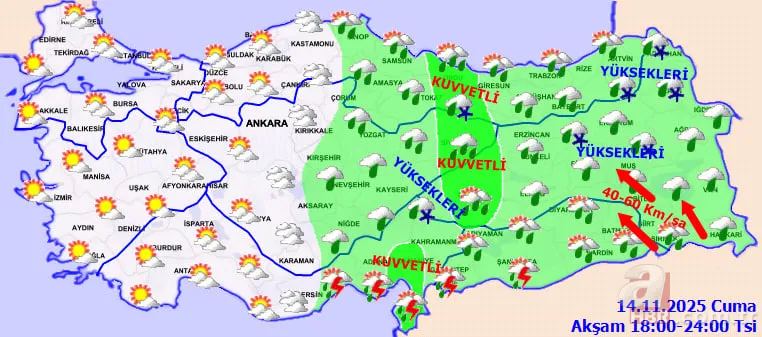 Kış yüzünü gösteriyor! Hangi şehirlere kar yağacak? MGM’den 6 ile sarı kodlu uyarı: Ordu, Giresun, Sivas… 21