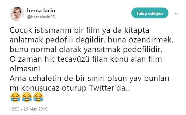 Berna Laçin’den ahlaksızlığa destek