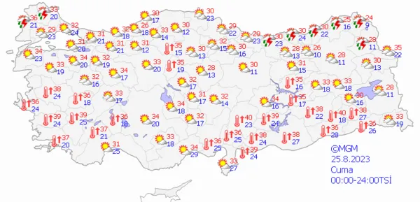 1692943009599.png Meteoroloji'den çok sayıda ile sağanak yağış uyarısı! O bölgeyi etkisi altına alacak! İşte şehirlere göre günlük hava durumu... - 4