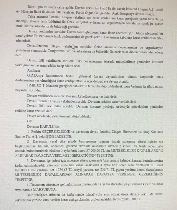 Mahkeme karar verdi! İBB’nin yaptığı haksızlık sona erdi - 1