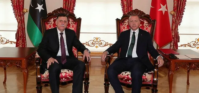 Başkan Erdoğan Libya Başbakanı Serrac görüşmesi sona erdi