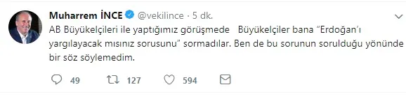 CHP'li İnce bu sözlerini 10 saat sonra inkar etti - 1