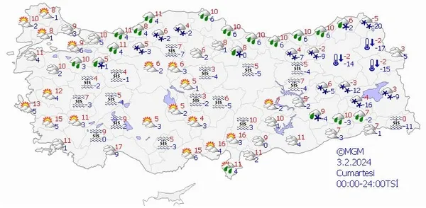 HAVA DURUMU | Meteoroloji il il uyardı! Kuvvetli kar, buzlanma ve çığ tehlikesi! İşte o harita... | 3-7 Şubat 2024 - 10