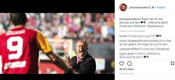 Johan Elmander'den Fatih Terim paylaşımı