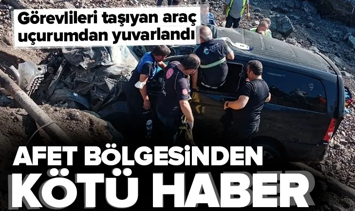 Kastamonu’da Bakanlık görevlilerinin içinde olduğu araç uçuruma yuvarlandı