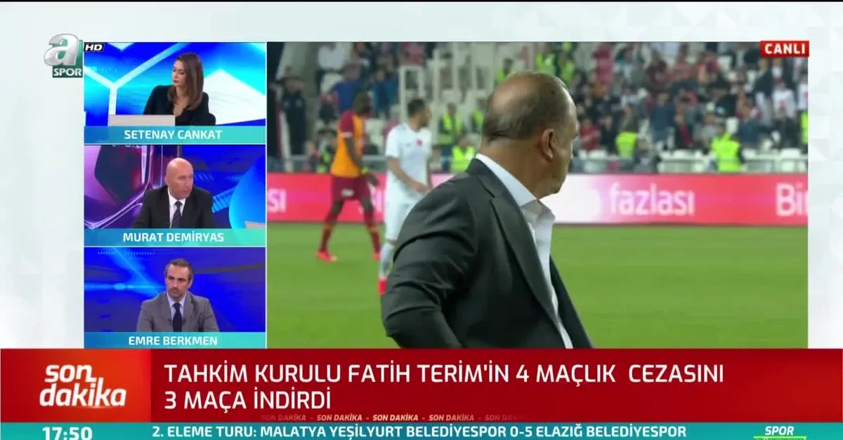 Son dakika: Fatih Terim'in cezasına indirim