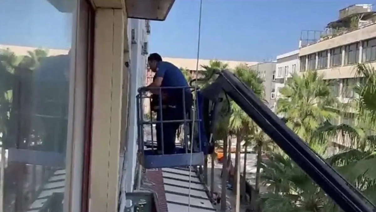 Polis vinç yardımıyla girdi firari hükümlü yakalandı