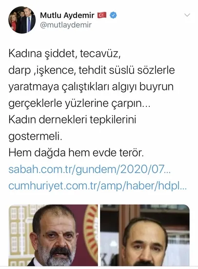 AK Parti’nin kadın milletvekillerinden tecavüz skandalına sessiz kalan HDP’li vekillere tepki