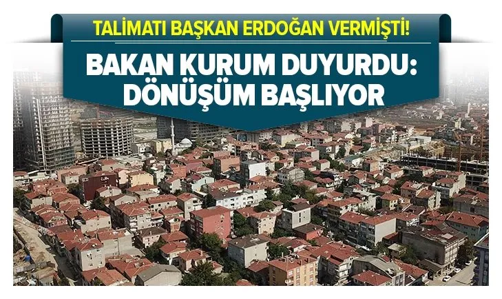 Son dakika: Talimatı Başkan Erdoğan vermişti! Bakan Kurum duyurdu: Fikirtepe’de dönüşüm başlıyor