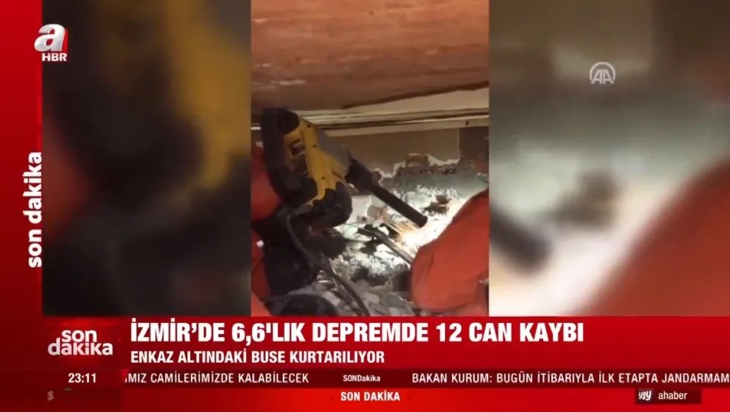 Son Dakika Izmir Deki Depremde Enkaz Altinda Kalan Buse Nin Kurtarilma Calismalari