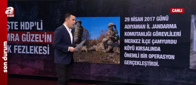 HDP’li Semra Güzel’in fezlekesi A Haber’de! Güzel’in üstünde PKK kamuflajı ve yanında AK-47 model silahlar var
