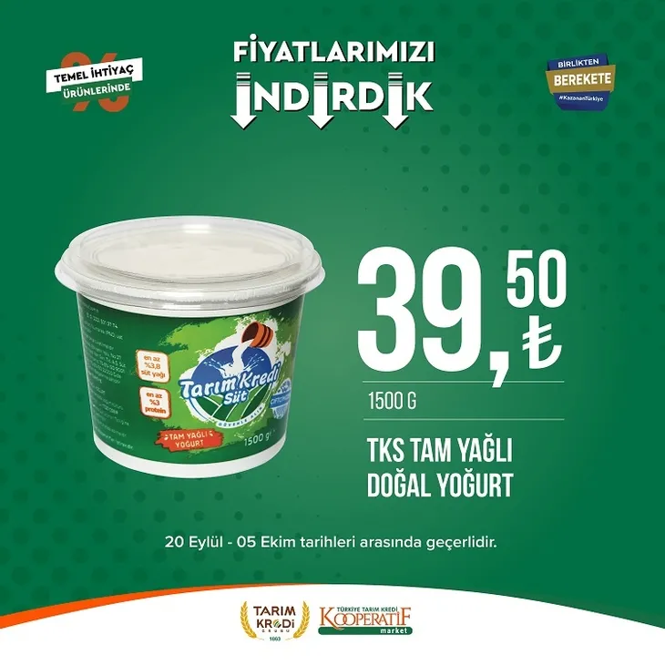 Tarım kredi market yeni indirim listesi yayınladı! 117.90 TL’ye Sucuk, 104.90 TL’ye Beyaz Peynir, 35.75 TL’ye Pirinç, 23.90 TL’ye dev Kağıt Havlu yer alıyor