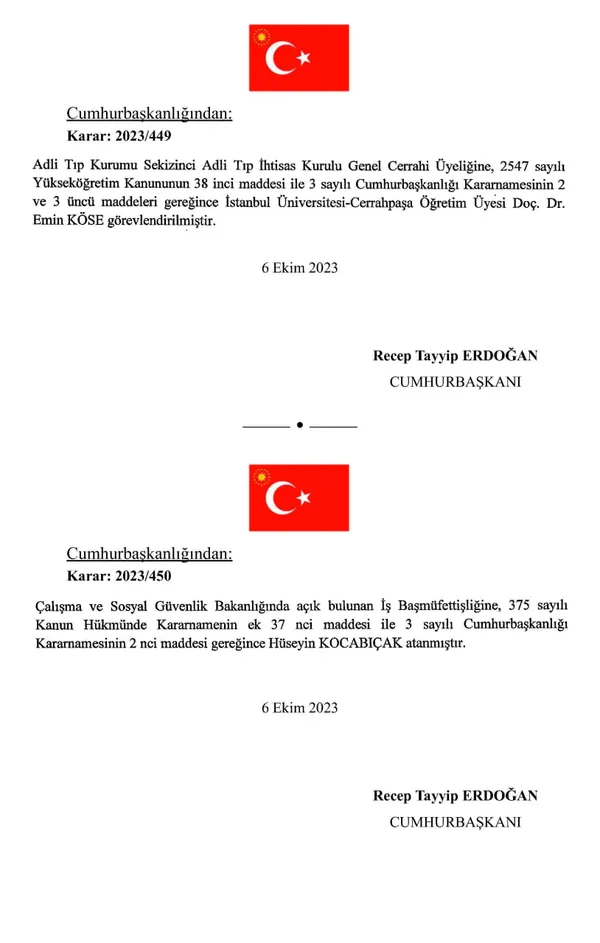 Son dakika: Atama kararları Resmi Gazete’de yayımlandı