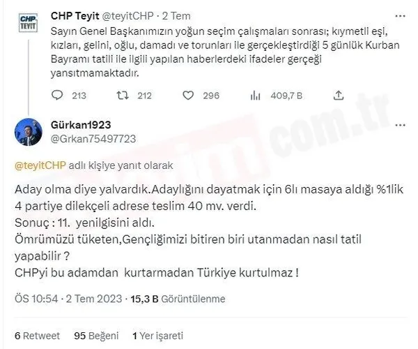 1688447130621.jpeg Kemal Kılıçdaroğlu'nun ultra lüks tatilini troller ve Genel Merkez aklamaya çalıştı! CHP'liler isyana başladı: Utanmadan nasıl tatil yapabilir? - 3