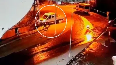 Kamyonetin freni boşaldı altında kalmaktan son anda kurtuldu!