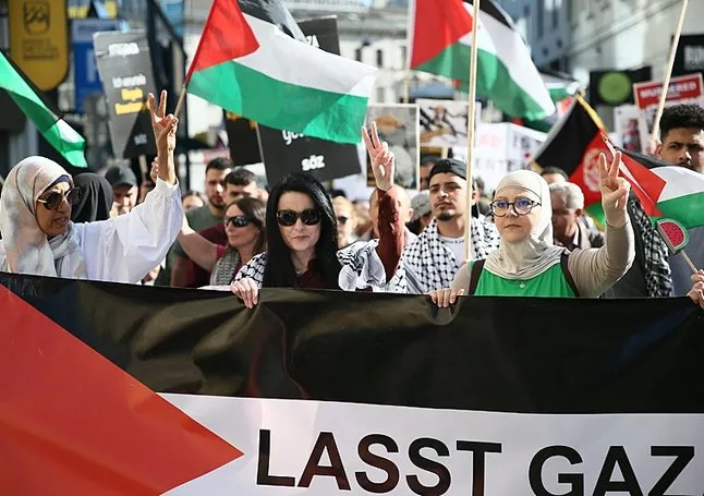 Viyana’da İsrail protestosu!