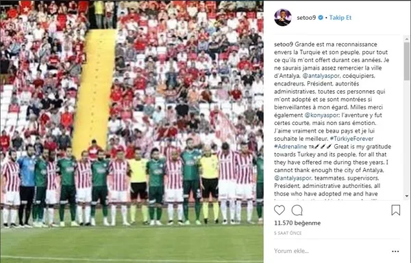 Katar’a transfer olan Samuel Eto’o’dan Türkiye’ye veda mesajı