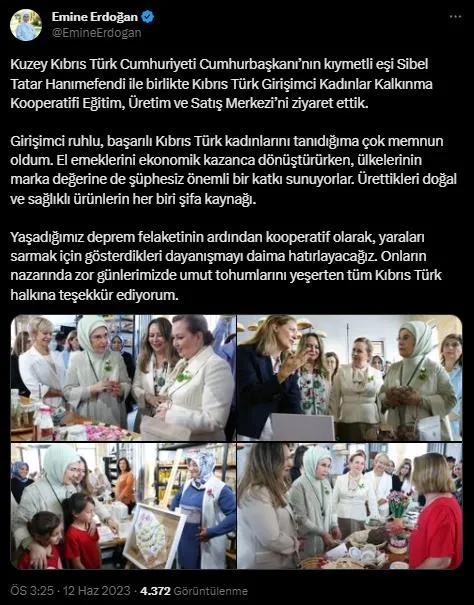 1686573626551.jpeg Emine Erdoğan'dan KKTC'de girişimci kadınlara destek - 1