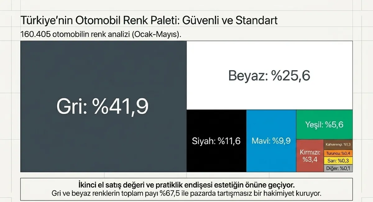Ocak-Mayıs döneminde kaydı yapılan otomobillerde gri renk tercihi ilk sıradaki yerini korudu. (Fotoğraf: A Haber)