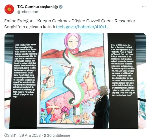 istanbulda-kursun-gecirmez-dusler-gazzeli-cocuk-ressamlar-sergisi-acildi-1703870808713.jpg İstanbul'da 'Kurşun Geçirmez Düşler: Gazzeli Çocuk Ressamlar Sergisi' | Emine Erdoğan: Türkiye Gazze için yoğun çaba harcıyor - 4
