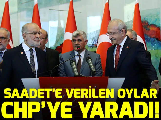 Saadete verilen oylar CHPye yaradı!