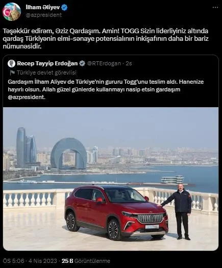 toggda-ikinci-teslimat-azerbaycan-cumhurbaskani-aliyev-toggu-teslim-aldi-1680618554769.jpeg Togg'da ikinci teslimat! Azerbaycan Cumhurbaşkanı Aliyev, Togg'u teslim aldı - 3