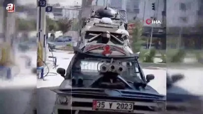 Aracını adeta tanka çevirdi!