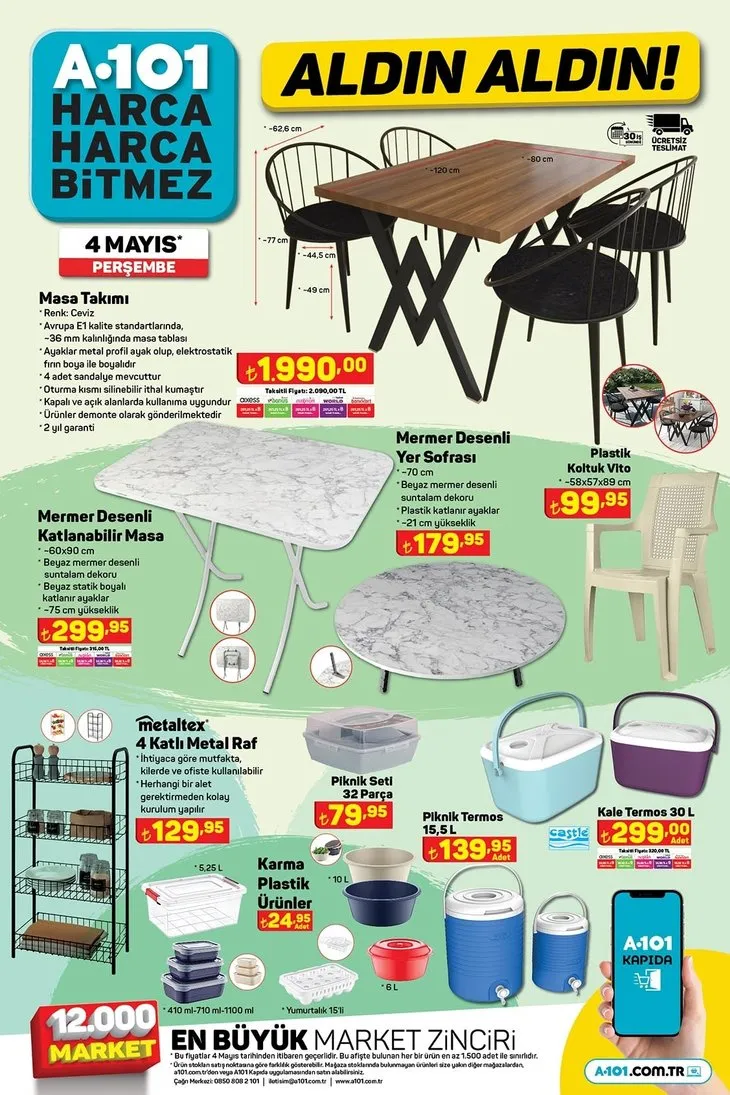 A101 güncel aktüel katalog listesi! 4 Mayıs bugün Perşembe A101’e neler gelecek? Aylık 2.166 TL’lik taksitle Benzinli Moped yerini aldı! İşte tam liste...