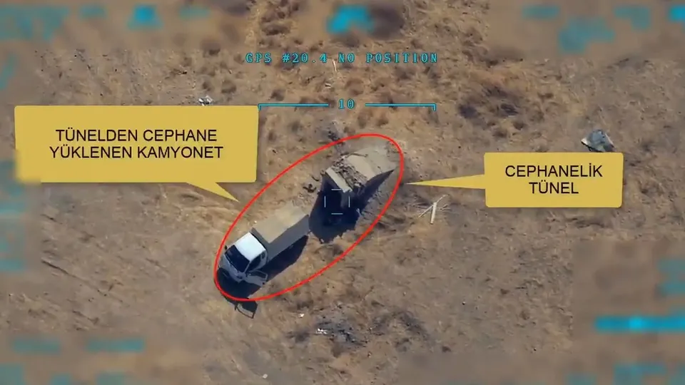 MSB paylaştı! PKK/PYD-YPG’lilere ait mühimmat ikmali yapan kamyonet böyle imha edildi