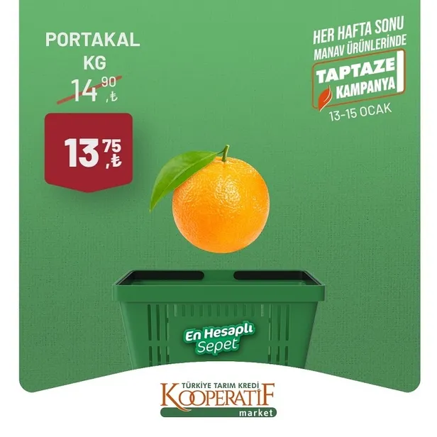 Tarım Kredi Market, 18 Ocak İndirim Kataloğu ile Müşterilerine Cazip Fırsatlar Sunuyor! Salatalık, Soğan, Limon, Çay, Türk Kahvesi ve Fazlası Uygun Fiyatlarla Satışta! - 2